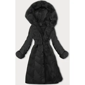 Černá dámská zimní bunda s opaskem (5M3156-392) odstíny černé S (36)
