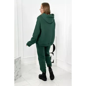 Dámská halenka Izolovaná bavlněná souprava, mikina s vyšívacími + kalhotami zelený UNI