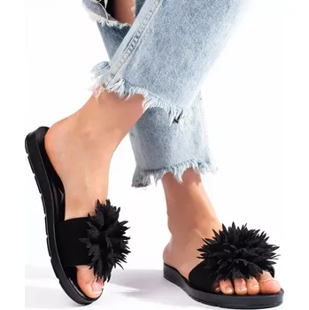 Dámské žabky Pohodlné černé nazouváky dámské bez podpatku 37