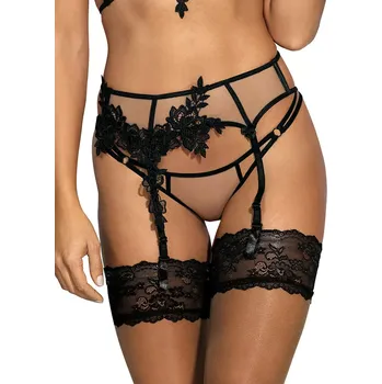 Podvazkový pás V-8842 béžovo-černý - Axami M