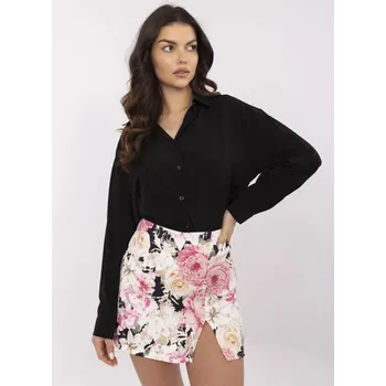 Dámská sukně Černo-růžová květovaná krátká dámská šortko-sukně (A8933) odstíny růžové M (38)