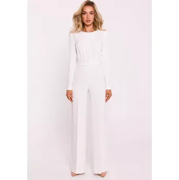 Dámský overall M811 Kombinéza s vycpávkami na ramenou - ecru EU XXL