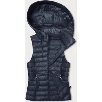 Dámská vesta Tmavě modrá prošívaná vesta s kapucí (16M9138-215) odstíny modré S (36)
