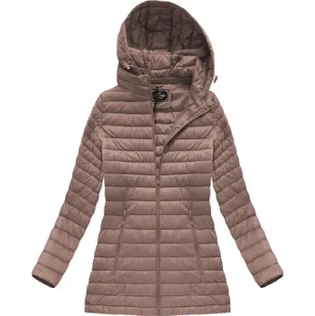 Prošívaná bunda ve starorůžové barvě s kapucí (7473-PLUS) 60