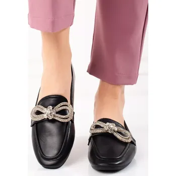 Dámské mokasíny Krásné dámské černé mokasíny bez podpatku 36