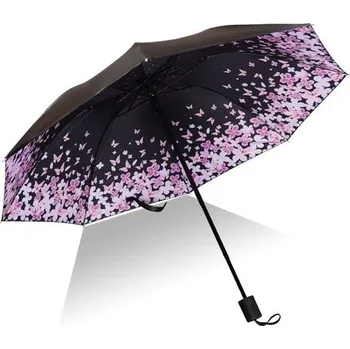 Deštník Dámský skládací deštník Růžový motýlci Carla 21091007043887084E