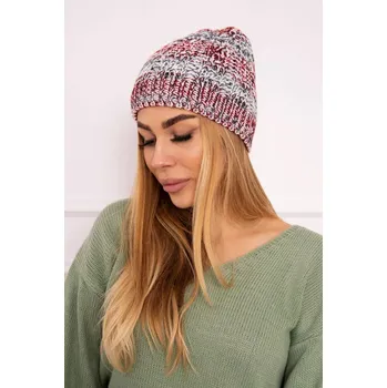 Čepice Fleecová čepice Melisa K241 burgundy+grey UNI