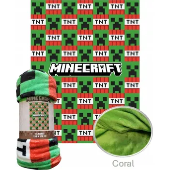deka Dětská deka Minecraft 130 x 170 cm Halantex Creeper TNT herní deka