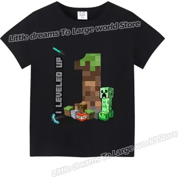Dívčí tričko Minecraft Narozeninové tričko s číslovkou "Minecraft" černé Číslovka: 1, Velikost: 100