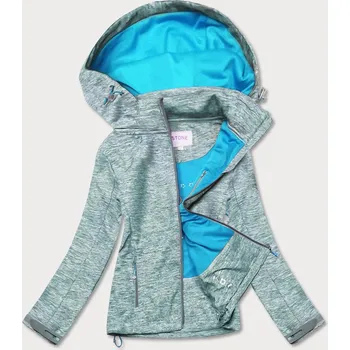 Šedo-světle modrá dámská sportovní bunda typu "softshell" (DW-21605) odstíny šedé L (40)