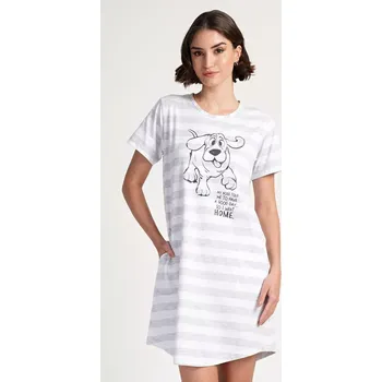 Dámské šaty Dámské domácí šaty s krátkým rukávem Sarah světle šedá XXL