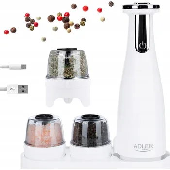 Pomocník do kuchyně Elektrický mlýnek Adler Młynek elektryczny 3w1 do przypraw 4449w 7 W bílý