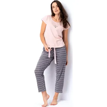 Dámské pyžamo Pyžamo Key LNS 722 A25 kr/r S-XL bramborový prášek M