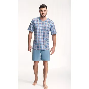 Pánské pyžamo Pánské pyžamo Luna 793 M-2XL kr/r tmavě modrá M