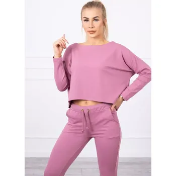 Dámská halenka Souprava s oversize blůzou tmavě růžová UNI