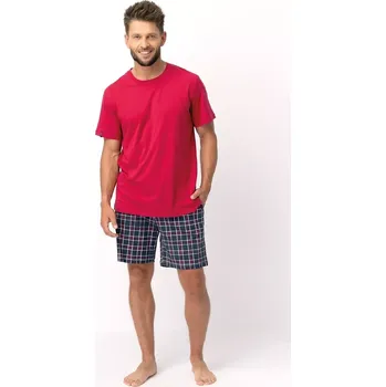 Pánské pyžamo Pyžamo Key MNS 453 A25 kr/r M-2XL červený grafit M