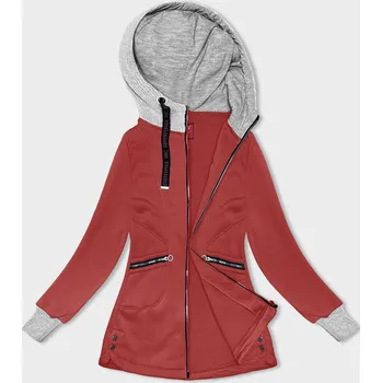 Dámská mikina Červená dámská mikina se svetříkovou kapucí (AMG-312A) odcienie czerwieni XXL (44)