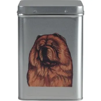 Dóza na potraviny Plechová dóza s obrázkem psa plemene čau-čau