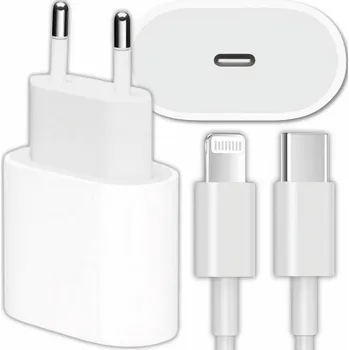 RYCHLÁ NABÍJEČKA NA TELEFON 20W 3000mA USB A USB-C + KABEL 3v1 PRO IPHONE