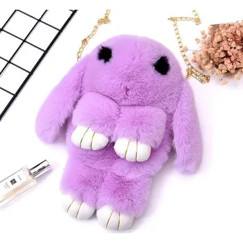 Plyšová kabelka s motivem králíčka – malá crossbody Barva (Varianta): Fialová