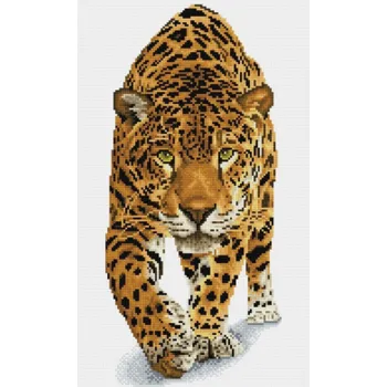 Diamantové malování Dante diamantová výšivka Diamond Dotz Leopard na lovu 40x60cm DQ9007