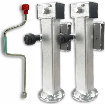 Příslušenství pro přívěs Sada 2ks opěrné nohy SF60, 280-520 mm, s integrovanou přírubou, včetně kliky, WINTERHOFF