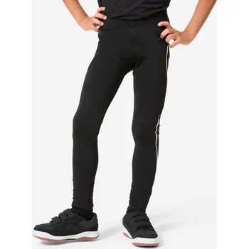 Cyklistické kalhoty BTWIN Dětské cyklistické kalhoty 100 8–14 let 7 LET ČERNÁ|ŠEDÁ