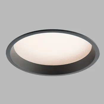 LED2 2250733D Zeta L, černé svítidlo pro zapuštění, 25W LED 3000K DALI, ⌀17,6cm, IP44