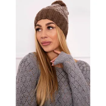 Čepice Čepice Paris fleece K213 hnědá+ecru UNI