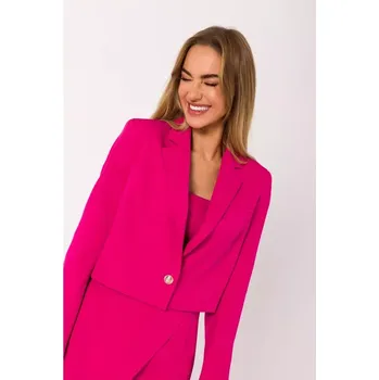 Dámské sako M745 Krátká bunda - fuchsiová EU S