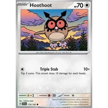 Sběratelská karetní hra Pokémon SCR 114/142 Hoothoot - Stellar Crown Stav: Near Mint, Verze: REVERSE HOLO