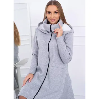 Dámské šaty Zateplené šaty s delšími boky šedé UNI
