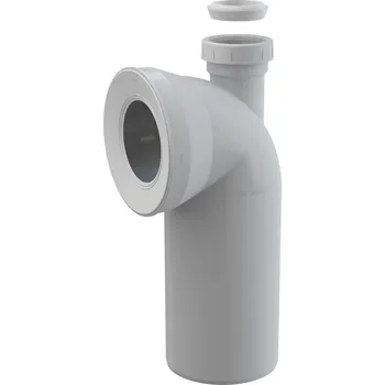 Kanalizační potrubí Alca Dopojení k volně stojícímu WC, koleno 90°, s připojením DN 40/50, DN 110, délka 230 mm, PP, bílé A90-90P40/50A