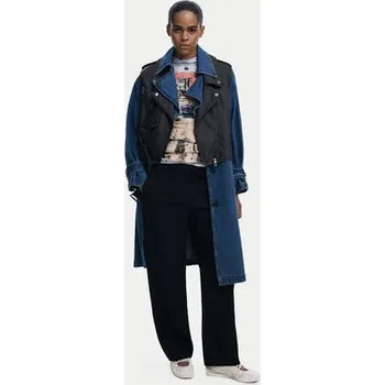 Dámský kabát Desigual Kabát pro přechodné období Denimbike 25WWEW52 Modrá Regular Fit XL