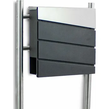 Poštovní schránka Moderní poštovní schránka se schránkou na noviny na sloupku volně stojící M18437(18064+13484)
