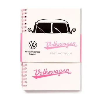 Zápisník Linkovaný A5 zápisník v kroužkové vazbě Volkswagen VW T1 karavan - Letní láska