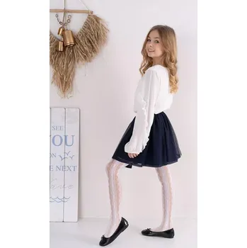 Dámské punčochy Dívčí ažurové punčochy Antonina - 134-146 / bílá