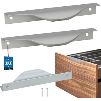 Nábytkové kování Hranatá nábytková úchytka moderní hliník stříbrná 128 mm sada 2 ks. - 128 mm \ stříbro