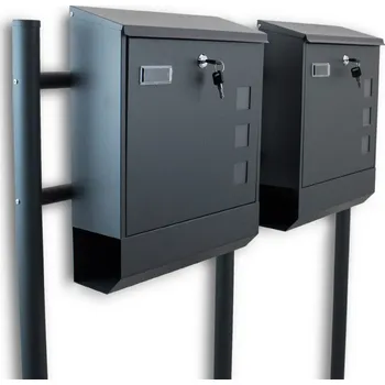 Poštovní schránka Poštovní schránka Grafitová na stojanu Volně stojící BITUXX M16374(2x16026+16022)