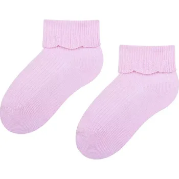 Kojenecké bambusové ponožky s volánkem - 14-16 / růžová