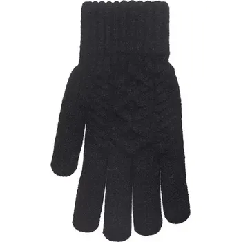 Rukavice Dámské pletené rukavice R-246 - 22 cm / černá