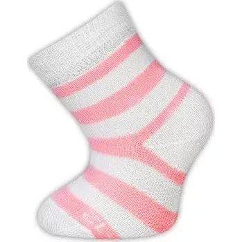 kojenecké bambusové ponožky Babarik - 14-18 / růžová/bílá