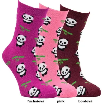 Dětské froté ponožky Pandičky - 27-30 / bordová