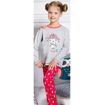 Dívčí pyžamo Dívčí pyžamo Zvířátka dlouhá - 110 / světle šedá