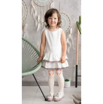 Dámské punčochy Dětské punčocháče Fox 60 DEN - 134-140 / bílá/oranžová