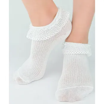 Dámské punčochy Dívčí ponožky SB108 - 31-34 / bílá