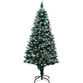 Vánoční stromek OMAXI Umělý vánoční stromek se šiškami a bílým sněhem 150 cm 014905