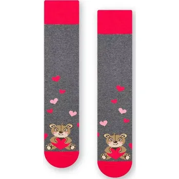 Pánské ponožky Pánské ponožky Zamilovaný Méďa - 44-46 / šedý melír