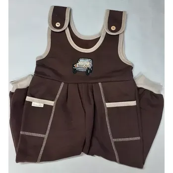 Kojenecké oblečení Tepláky se šlemi Autíčko - 98 / hnědá