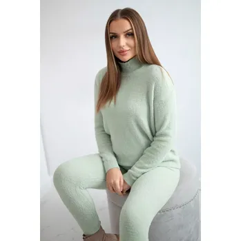 Dámský svetr Dvoudílný svetrový set alpaka tmavě mátový UNI